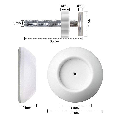 OFUN 4 Pack Pressure Gates Threaded Spindle Rods M8(8mm), 4 Pack Baby Gate Wall Cups, Walk Thru Gates Accessory Screw Bolts Kit, Replacement Hardware Parts Fit for Gates, Doorways, Stairs