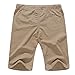 Janmid Men's Linen Casual Classic Fit Short (M, Dark Khaki)