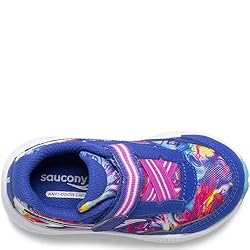 Saucony Ride 10 JR Running Shoe, BLUE/SWIRL, 5.5