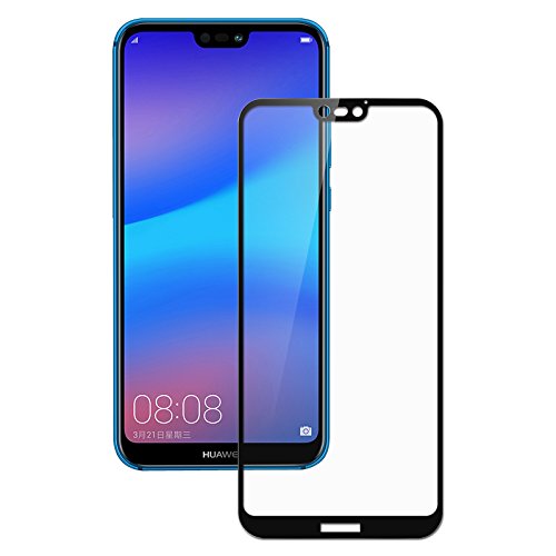9H Glass for Huawei P20 Lite Tempered Glass 3D Full Cover Screen Protector Armor Film for Huawei P20 Pro P 20 P20Lite(2-Pack) (Black, for Huawei P20 Lite)