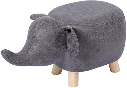 JJJJD Taburete para niños hecho de madera maciza, elefante, taburete