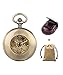 Retro Bronze Automatic Mechanical Pocket Watch Arabic Numerals Chain Creative Transparent Glass Cover