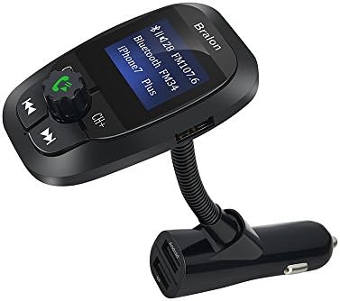 Bralon Bluetooth FM Transmitter,Wireless In-Car Radio Transmitter Adapter Car Kit with Dual USB Rapid Charging Ports Support AUX Input / TF Card / USB Flash Drive / Hands-Free Calling