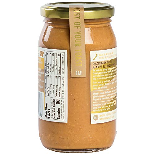 Gourmet Honey peanut butter. Handmade in New Zealand. All natural and Non-GMO from Fix & Fogg with Organic Honey. Keto friendly. Superior tasting peanut butter in a beautiful canister (13.2 oz)