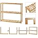 COSTWAY 3-Tier Bamboo Shelf Rack Adjustable Utility Storage Free Standing Bathroom Kitchen Living Room Organizer Holder Stand (3-Tier)