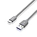 USB Type C Cable, Nekteck Nylon Braided USB-C to USB Type A Male Data & Charging Cord 56k ohm Resistor 6.6ft for for MacBook 12 Inch, Galaxy S9/ S9 Plus, Note8/ LG G6, Pixel3 2/XL,OnePlus 6 Grey