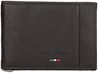 FOLIGNO MEN'S GENUINE LEATHER WALLET WITH MONEY CLIP (BROWN)
