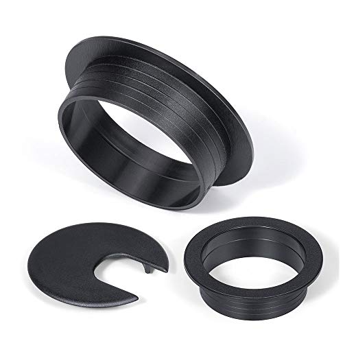 2" Black Desk Grommet, Plastic Wire Organizers, Computer Cable Hole