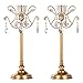 Amalfi Décor Tiffany 2-Piece Vintage Gold Metal Candelabra Set, Votive Candle Taper Candlestick Holder Accent Stand