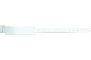 PDC Healthcare Sentry Superband 5040-11-PDM Polyester Adult Imprinter Style Wristband, Permanent Snap Closure, White (Box of 500)