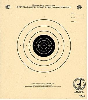 National Target NRA 25' Slow Fire Air Pistol Target, Single Bull