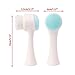 Double Facial Cleansing Brush 1pcs Blue Manual Face Brush Soft Bristles and Silicone Cleansing Brush for Washing Face-Deep Pore Exfoliation-Wash Makeup-Massaging