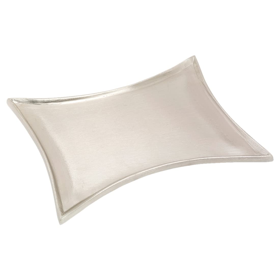 NKlaus Candle plate "Concave" 16x9cm Mesing silver matt Candle holder Coaster modern Surface smooth 10614