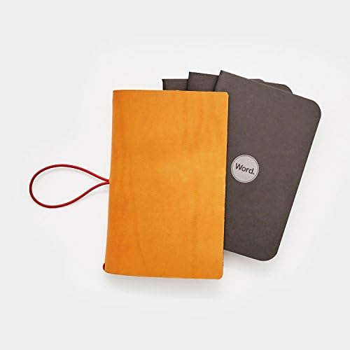 Word. Notebooks Pocket Notepads for Bullet Journals, Travel, To-Do Lists - Mini Notebooks with Chestnut Leather Cover - 3.5" x 5.5" (3 Notebook Pack)