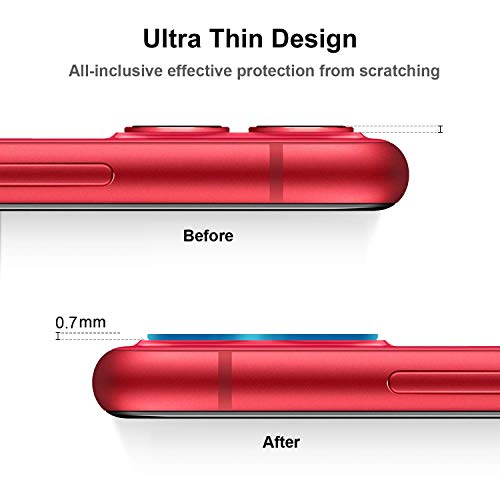 Designed for iPhone 11 Camera Lens Protector, JanCalm NO Glare HD Clear Ultra-Thin Anti-Scratch Tempered Glass for iPhone 11 Lens Protector (2 Pack) (Clear)