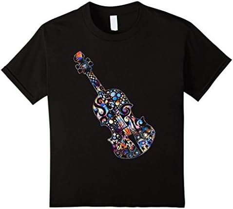 unisex-child Violin T shirt - Love Violin Colorful Shirts 6 Black