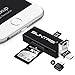 suntrsi TF/SD Card Reader compatible with iPhone/OTG Android/Computer, Micro SD Card Reader compatible with iPhone/iPad Charging,Compatible to SD Card Camera Adapter 