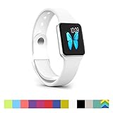 Apple Watch Band - WantsMall Soft Silicone Sport Style Replacement iWatch Strap for 42mm Apple Watch Models (2nd White)