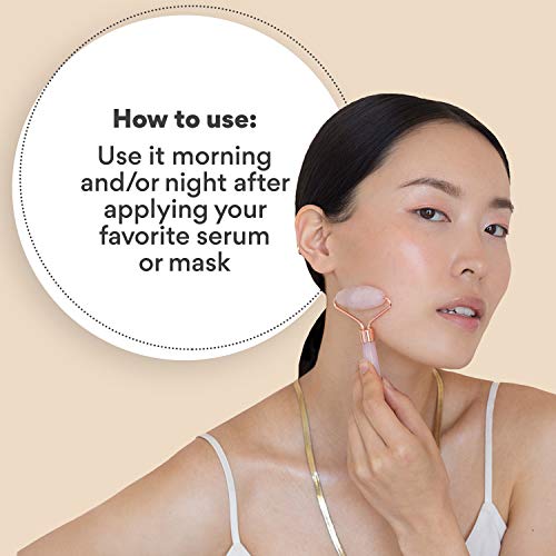 Rose Quartz Roller - Face Roller For Wrinkles, Eye Puffiness, And Sinus Pressure Relief - Rose Quartz Roller For Face - Facial Roller For Even Skin Tone - Quartz Roller - Rose Quartz Face Roller