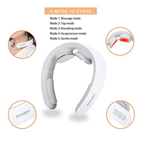 Neck Massager, Electric Pulse Neck Massage with Heat Smart Cordless