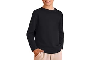 ZDC Kids Boys Long Sleeve T Shirts Crewneck Tops Fashion Basic Tee Clothes 5-14 Years