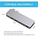 USB C Hub, 6 in 1 Type C Aluminum Hub Adapter MacBook Pro Accessories with 3 x USB 3.0 Ports, TF/SD Card Reader, USB C Port with 40Gb/S Speed, Support for MacBook Pro 13″ and 15″2016-2018