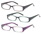 GAMMA RAY READERS Multiple Pairs of Shiny Bling Quality Spring Hinge Reading Glasses - With +1.25 Magnification
