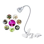Led Plant Grow Lights 5W, ANNT Succulent Light Clip Desk Plant Growing Lamp Flexible Gooseneck Light Spring Clamp for Indoor Plant, Home, Garden, Greenhouse
