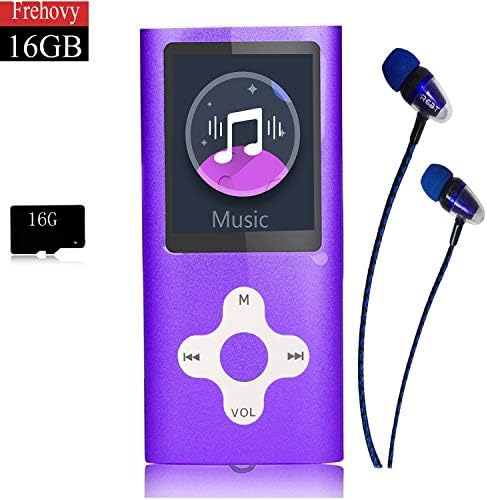 MP3 Player/Music Player,Frehovy 16GB TF Card Portable Digital Music Player/Video/Voice Record/FM Radio/E-Book Reader,Ultra Slim 1.8''Screen with HiFi Earbuds