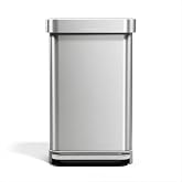 simplehuman Rectangular Step Can, 45L / 12 Gallon Kitchen Trash Can, Liner Rim System, Liner Pocket&reg;, 150,000-Step Pedal, Lid Shox&reg; Silent Close, Brushed Stainless Steel
