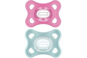 MAM Comfort Baby Pacifiers, Lightweight One-Piece Full Silicone Binky for Newborns 3-12 Months, BPA-Free, Easy to Clean Pacifier, Best for Breastfed Babies, with Sterilizer Case, 2 Count Binkies