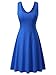 FENSACE Womens Sleeveless Scoop Neck Summer Beach Midi A Line Tank Dress, Blue, Large