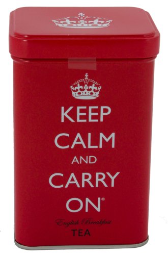 Keep Calm and Carry On Tea Tin, English Breakfast Tea (40 Bags, 125g, 4.4 oz)