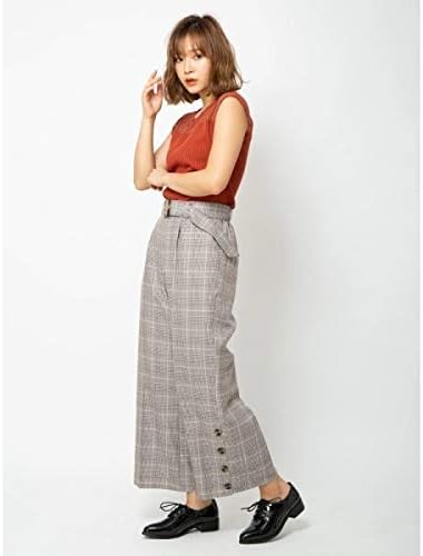 Amazon セシルマクビー Cecil Mcbee ベルト付き裾釦ワイドパンツ ブラウン M ロングパンツ 通販