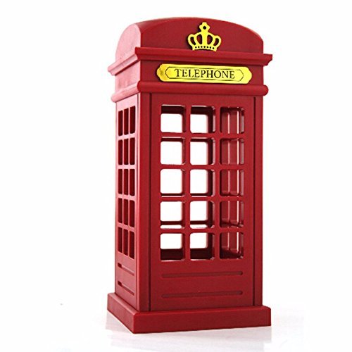 ZJchao Retro London Telephone Box Night Light Touch Sensor USB Charger Table LED Bedside Light