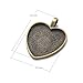 IGOGO 20 PCS Heart Pendant Trays Pendant Blanks Cameo Bezel Cabochon Settings 25 mm 1 Inch Antique Bronze Color