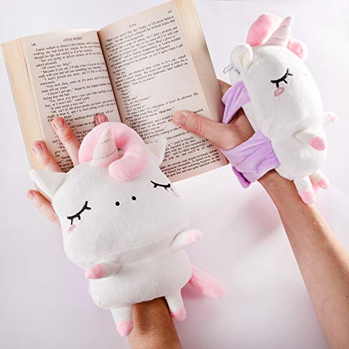 Smoko Angie Unicorn Wireless Hand Warmers | Kawaii Plush Fingerless Gloves for Computer Keyboard