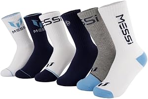 Messi Girls Lifestyle No-Show Socks, 6-Pack Kids Socks, Soft & Stretchy, Comfortable