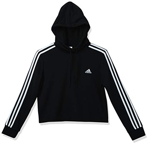 adidas Essentials 3-Stripes Cropped Hoodie - White | adidas US
