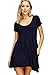 Annabelle Women's Comfy Short Sleeve Scoop Neck Empire Waist Mini Dresses with Pockets