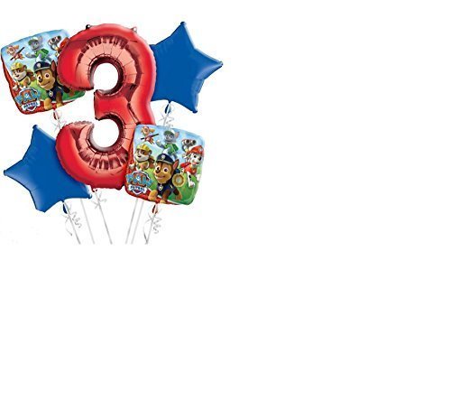 PAW Patrol 3rd Birthday Balloon Bouquet 5pc by Amscan