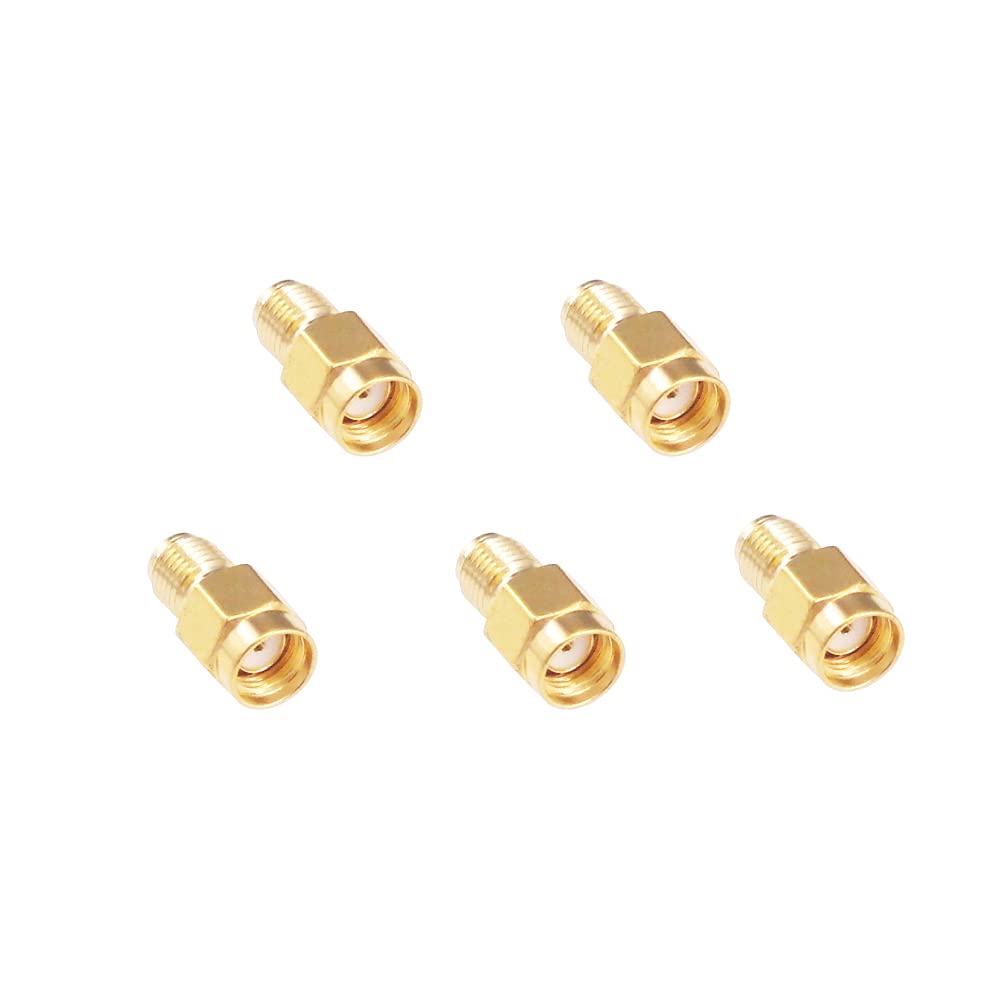 RFaha 5pcs SMA Female to RPSMA Male RF Coaxial Coax Adapter for Antenna(F94-5)