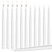White Long Household Taper Candles 6.5 Long Burning Hours – Smokeless 8-inch Tall Burning Candles for Wedding, Holiday, Ceremonies and Home Decoration - Pack of 12 Dinner Dripless Candles Higlow
