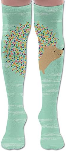 Cute Hedgehog Compression Socks Soccer Socks Knee High Sock Tall 25.5" For Running,Medical,Athletic,Edema,Diabetic,Varicose Veins,Travel,Pregnancy,Shin Splints,Nursing