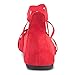 Twisted Womens Faux Suede Strappy Fashion Flats SARA 129-RED Size 9