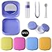 sansheng 5 pack Contact Lens Case Kit,，contact case holder，contact lens fixed lens box, blue, purple, green, rose red, yellow