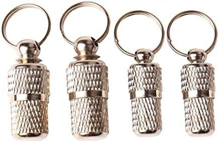 Xuenisidan Pet Anti-Lost Address ID Tag Barrel,Steel Waterproof Name Label Tube(4Pcs)