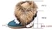 women winter warm high long snow Ankle boots faux fox rabbit fur tassel shoes