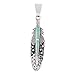 925 Sterling Silver Gemstone & Turquoise Feather Necklace (Pendant & 24