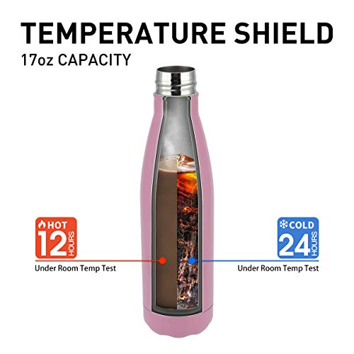 Water Bottle Stainless Steel Vacuum Insulated Double Walled Cola Shape Thermoses (Light pink) - Thumbnail 3